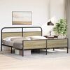 vidaXL Metallbett ohne Matratze Sonoma-Eiche 193x203 cm