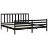 vidaXL Massivholzbett mit Kopfteil Schwarz 200x200 cm