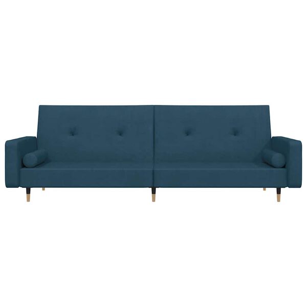 vidaXL Schlafsofa 2-Sitzer mit 2 Kissen Dunkelgr&uuml;n Samt