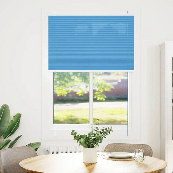 vidaXL Plissee Blau 85x100 cm Stoffbreite 84,4 cm Polyester