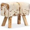 vidaXL Hocker Echtes Ziegenleder Braun 60 x 30 x 50 cm