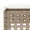 vidaXL Gartenhocker mit Kissen Beige 63,5x56x32 cm Poly Rattan