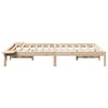vidaXL Bettrahmen Natur 120 x 190 cm Massives Kiefernholz