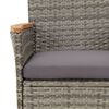 vidaXL 9-tlg. Garten-Essgruppe mit Kissen Grau Poly Rattan