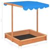 vidaXL Sandkasten mit Verstellbarem Dach Tannenholz Blau UV50