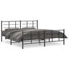 vidaXL Metallbett ohne Matratze mit Fu&szlig;teil Schwarz 180x200 cm