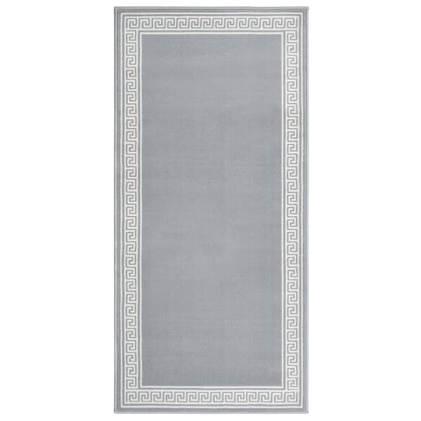 vidaXL Teppichl&auml;ufer BCF Grau mit Motiv 100x200 cm