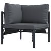 vidaXL Gartensofa-set mit Kissen 9 pcs Schwarz Stahl