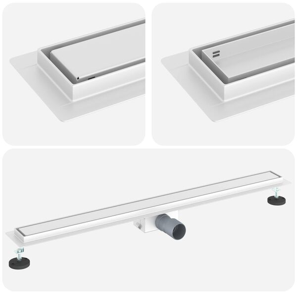 vidaXL 2 in 1 Duschabfluss Silber 90 cm Edelstahl 304