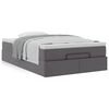 vidaXL Ottoman-Bett mit Matratze Grau 120x200 cm Kunstleder