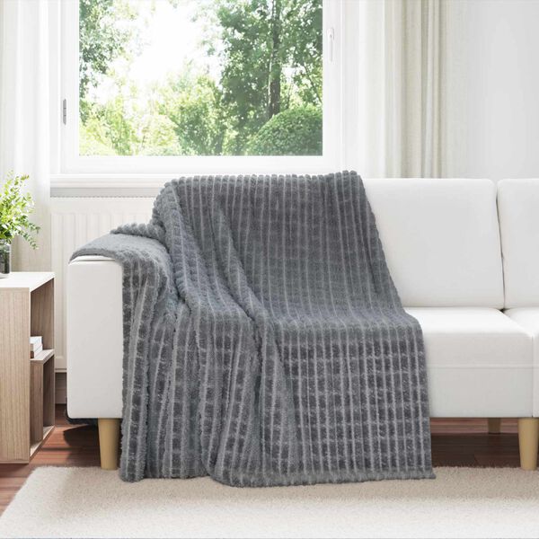 vidaXL &Uuml;berwurfdecke Dunkelgrau 200 x 150 cm Fleece