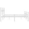vidaXL Bettgestell mit Kopf- und Fu&szlig;teil Metall Wei&szlig; 193x203 cm