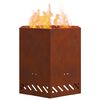 vidaXL Rauchfreier Feuerkorb Braun 48 x 48 x 51 cm Wetterfeststahl