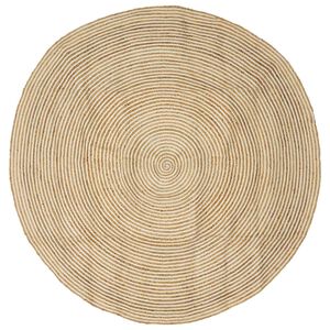 vidaXL Bereichsteppiche Wei&szlig; &Oslash; 180 cm Jute