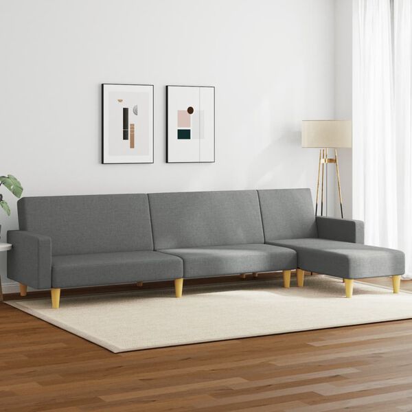 vidaXL 2-tlg. Sofagarnitur Dunkelgrau Stoff