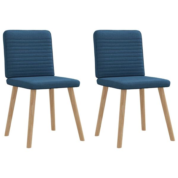 vidaXL Esszimmerst&uuml;hle 2 Stk. Blau Stoff