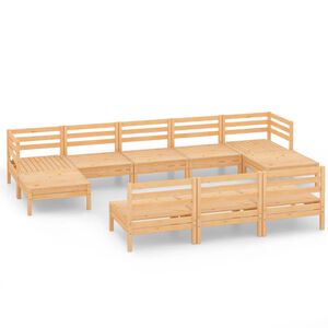 vidaXL 10-tlg. Garten-Lounge-Set Massivholz Kiefer