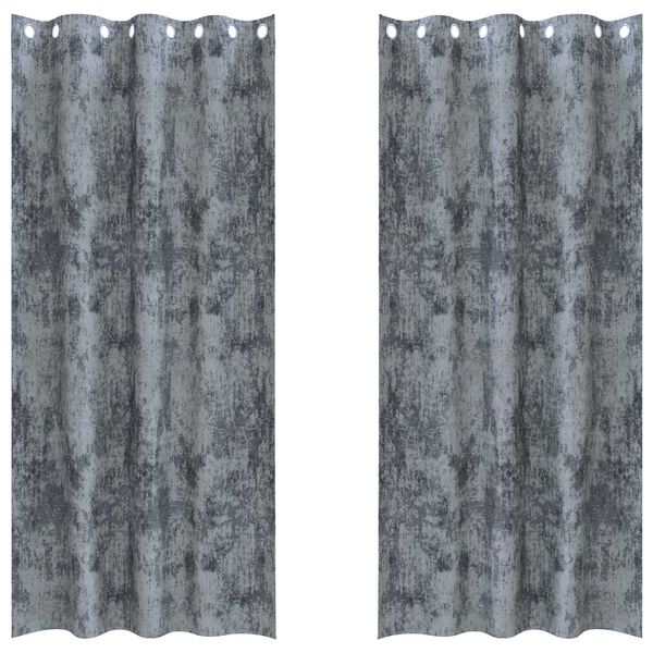 vidaXL Samtvorh&auml;nge mit Vorh&auml;ngen 2 pcs Silber Grau 245 x 140 cm Samt