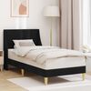 vidaXL Bettrahmen mit Kopfteil Schwarz 100 x 200 cm Stoff