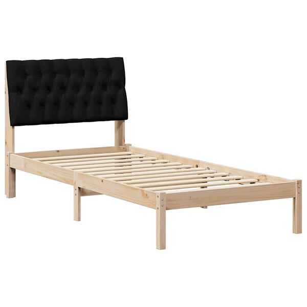 vidaXL Bettgestell mit gepolstertem Kopfteil Braun 90 x 200 cm