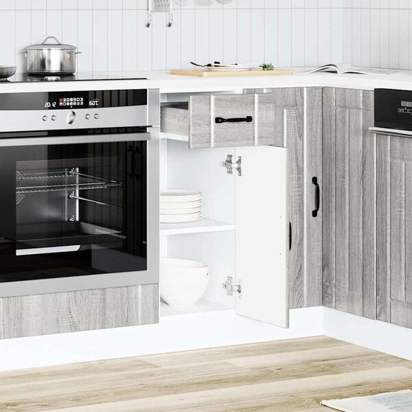 vidaXL K&uuml;chen-Unterschrank Lucca Grau Sonoma Holzwerkstoff