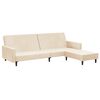 vidaXL Schlafsofa 2-Sitzer mit Fu&szlig;hocker Creme Samt