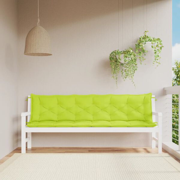 vidaXL Gartenbank-Auflagen 2 Stk. Hellgr&uuml;n 200x50x7 cm Oxford-Gewebe