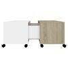 vidaXL Couchtisch Wei&szlig; Sonoma-Eiche 75x75x38 cm Holzwerkstoff