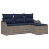 vidaXL Gartensofa-set Grau Poly-Rattan
