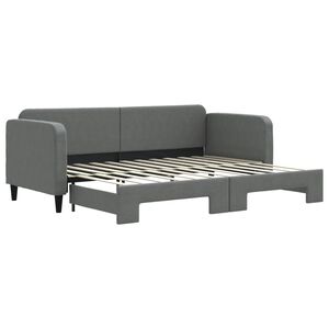 vidaXL Tagesbett Ausziehbar Dunkelgrau 80x200 cm Stoff