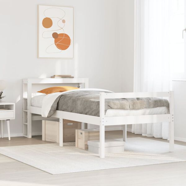 vidaXL Seniorenbett mit Kopfteil ohne Matratze Wei&szlig; 75x190 cm