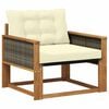 vidaXL Outdoor Mittelsofa Massives Akazienholz und Textilene Natur
