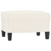 vidaXL 3-Sitzer-Sofa mit Hocker Creme 180 cm Kunstleder