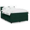 vidaXL Boxspringbett mit Matratze Dunkelgr&uuml;n 160x200 cm Samt