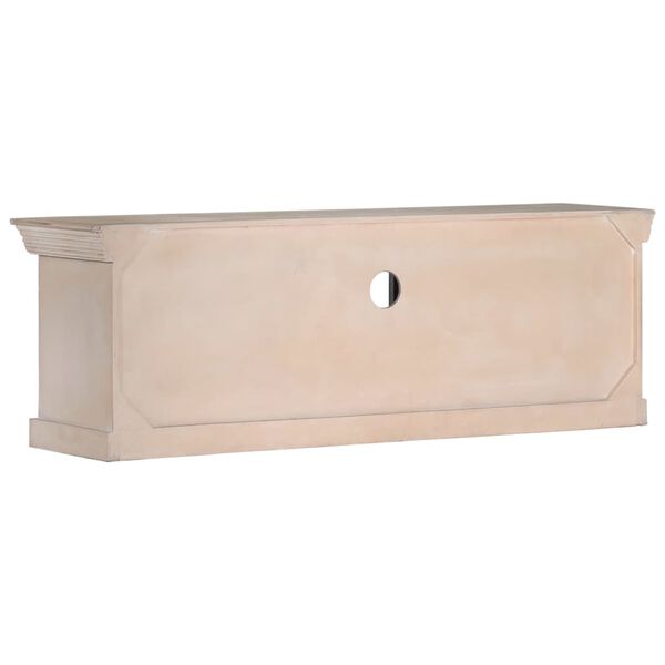 vidaXL TV-Schrank Wei&szlig; 120x30x40 cm Massivholz Mango