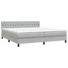 vidaXL Boxspringbett mit Matratze & LED Hellgrau 180x210 cm Samt