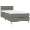 vidaXL Boxspringbett mit Matratze & LED Dunkelgrau 90x200 cm Stoff