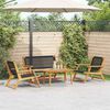 vidaXL Gartenst&uuml;hle mit Tisch 4 pcs Schwarz 90 x 45 x 40 cm