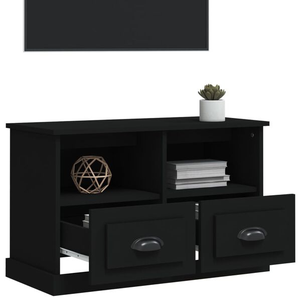 vidaXL TV-Schrank Schwarz 80x35x50 cm Holzwerkstoff