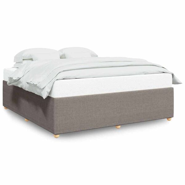 vidaXL Bettgestell ohne Matratze Taupe 180x200 cm Stoff
