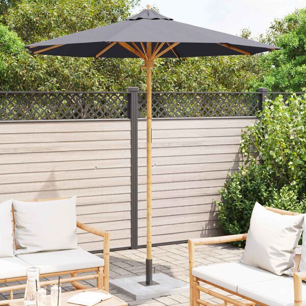 vidaXL Garten-Sonnenschirm Dunkelgrau &Oslash; 270 x 260 cm Bambus