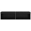 vidaXL Fernsehtische 2 pcs Schwarz Eichen-Optik 60 x 30 x 30 cm