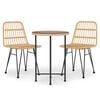 vidaXL 3-tlg. Garten-Essgruppe Poly Rattan