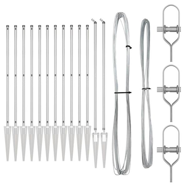 vidaXL Zaunpfosten 13 pcs Silber Stahl