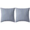 vidaXL Gartenkissen 2 Stk. Streifenmuster 45 x 45 cm Marineblau