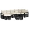 vidaXL Gartensofa-set 8 Stk. Schwarz Poly-Rattan
