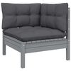 vidaXL 6-tlg. Garten-Lounge-Set mit Kissen Grau Kiefernholz