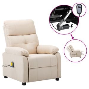 vidaXL Elektrischer Massagesessel Creme Stoff