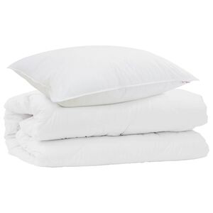 vidaXL Bettdecken Set mit Kissen 2 pcs Wei&szlig; Mikrofaser