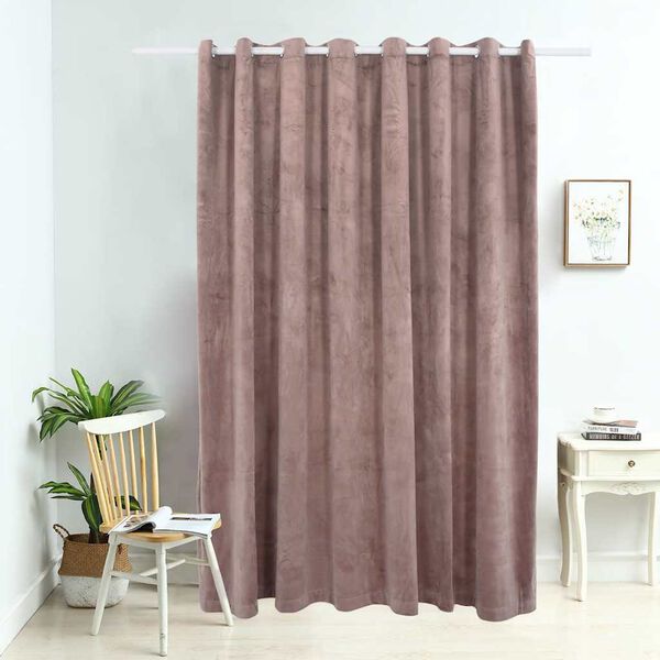 vidaXL Verdunkelungsvorhang mit Metall&ouml;sen Samt Antik-Rosa 290x245 cm